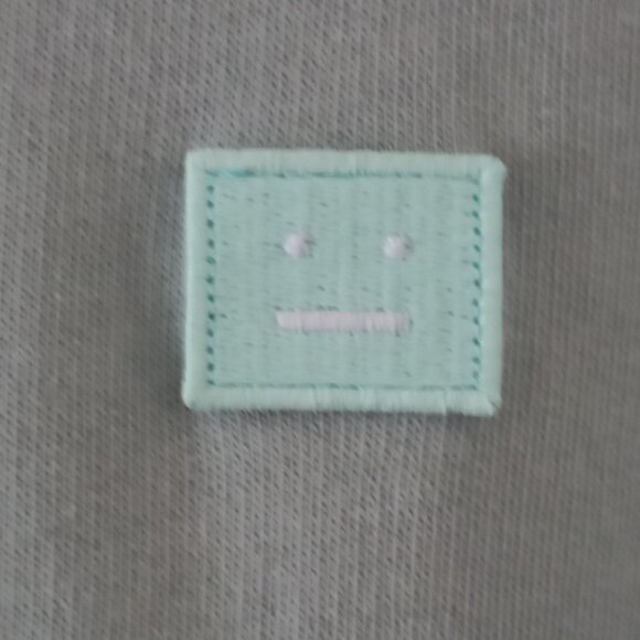 ACNE STUDIOS light blue turquoise hoodie with embroidered patch - Picture 4 of 12